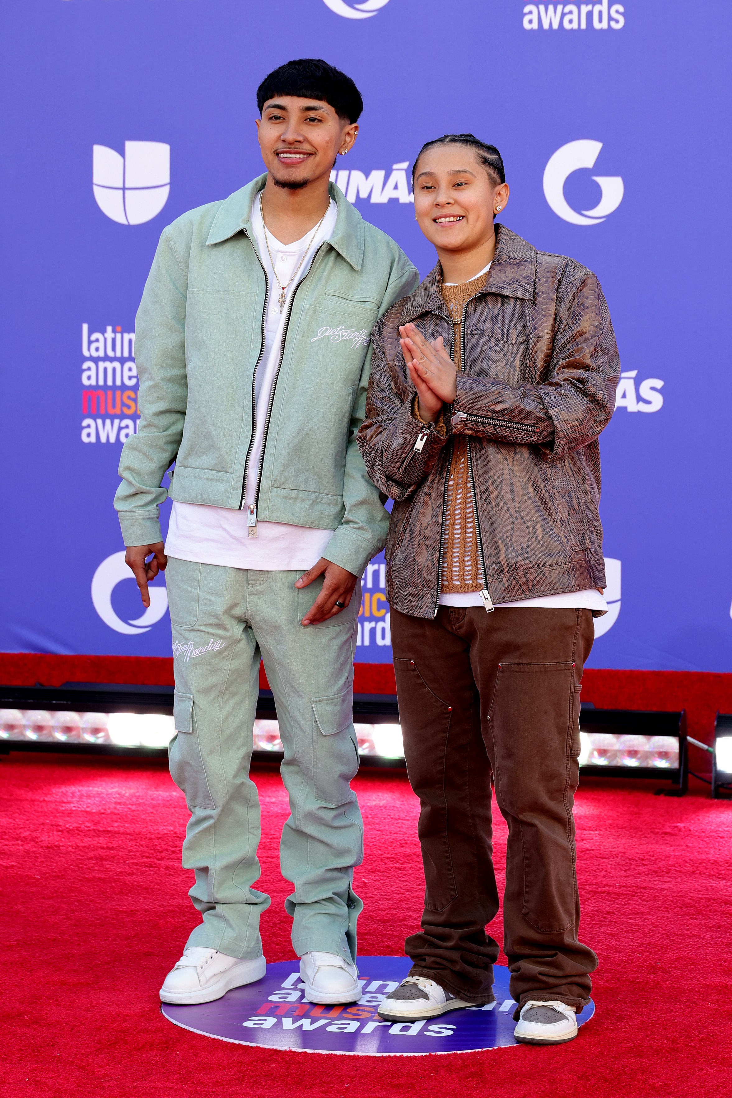 Jairo Mart&iacute;nez, left, and Yahritza Mart&iacute;nez attend the 2023 Latin American Music Awards at MGM Grand Garden Arena on April 20, 2023, in Las Vegas, Nev.
