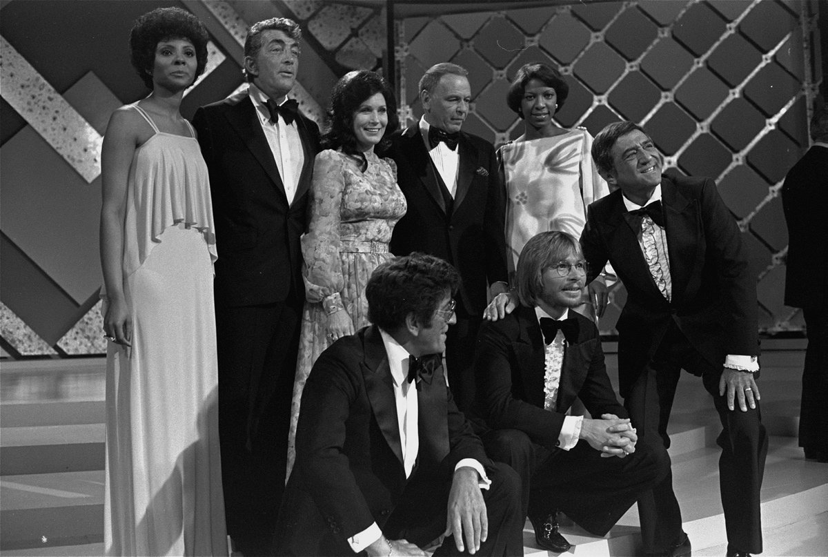 Frank Sinatra is pictured here during the taping of 