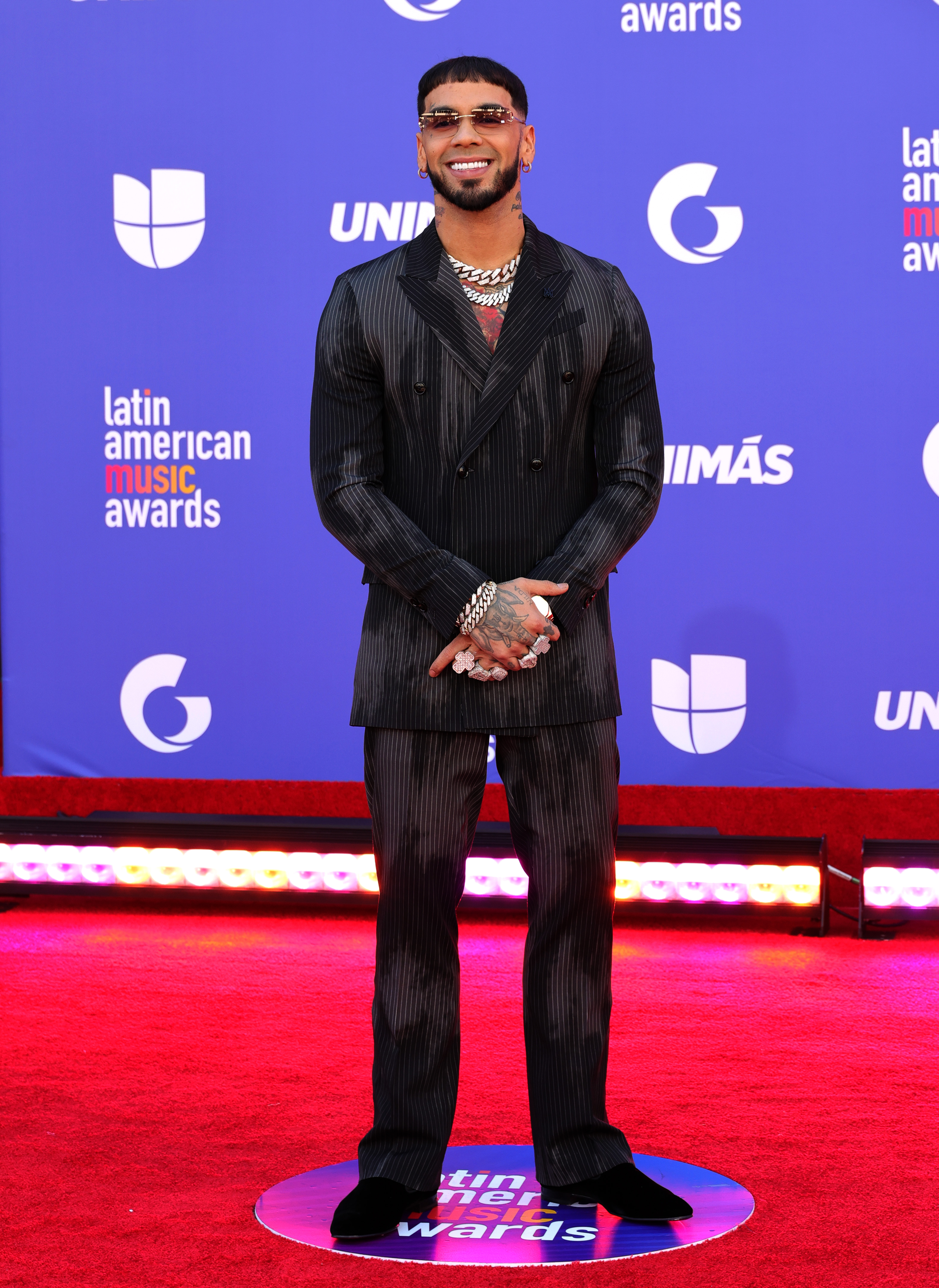 Anuel AA attends the 2023 Latin American Music Awards at MGM Grand Garden Arena on April 20, 2023, in Las Vegas, Nev.