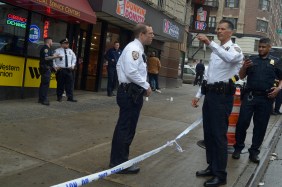 The 22-year-old man was shot twice on W. 145th St. near St. Nicholas Ave. in Harlem just after 4:35 p.m. Wednesday, cops said.